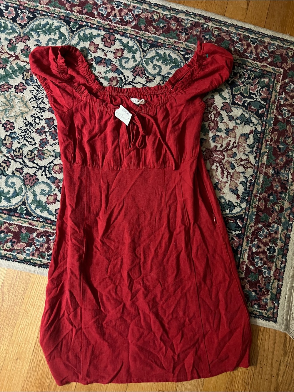 Aeropostale Red Off-Shoulder dress , rayon linen